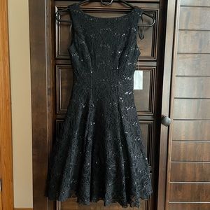 Lace Sparkle A Line Mini Dress